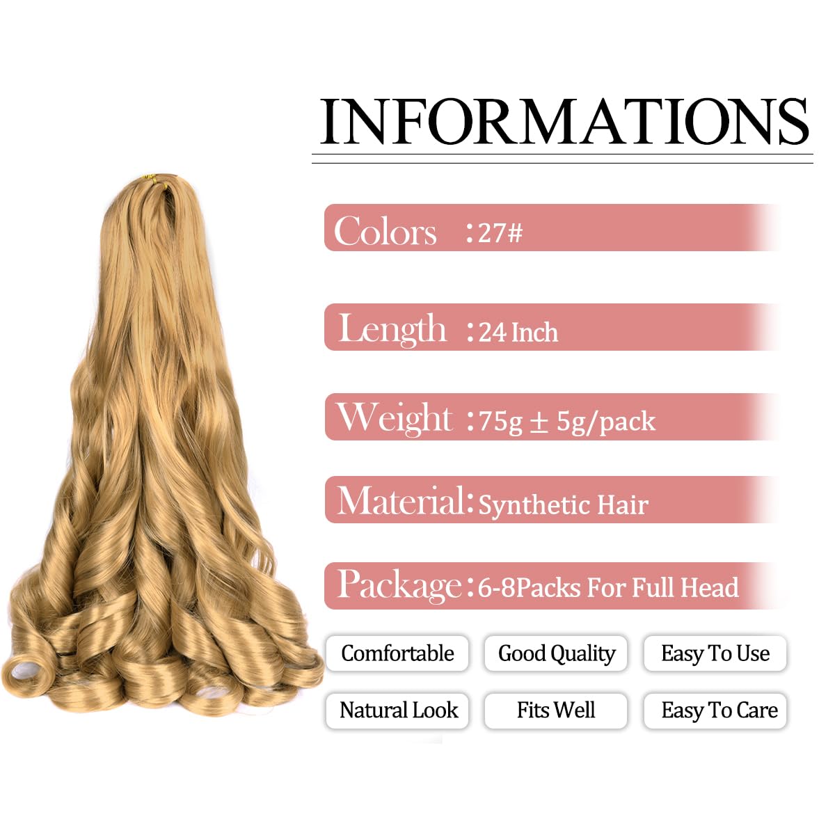 Luoyudu French Curly Braiding Hair Extensions 24 inch packaging