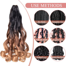 Luoyudu French Curly Braiding Hair in different hairstyles