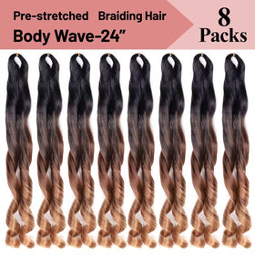 Luoyudu French Curly Braiding Hair styled in Box Braids