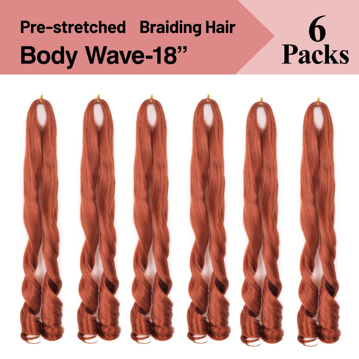 Luoyudu Ginger French Curl Braiding Hair 18 Inch styled in Box Braids
