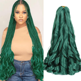 Luoyudu Green French Curl Braiding Hair Extensions front view