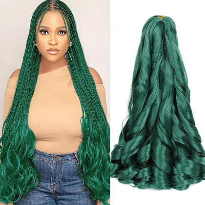 Luoyudu Green French Curl Braiding Hair Extensions front view