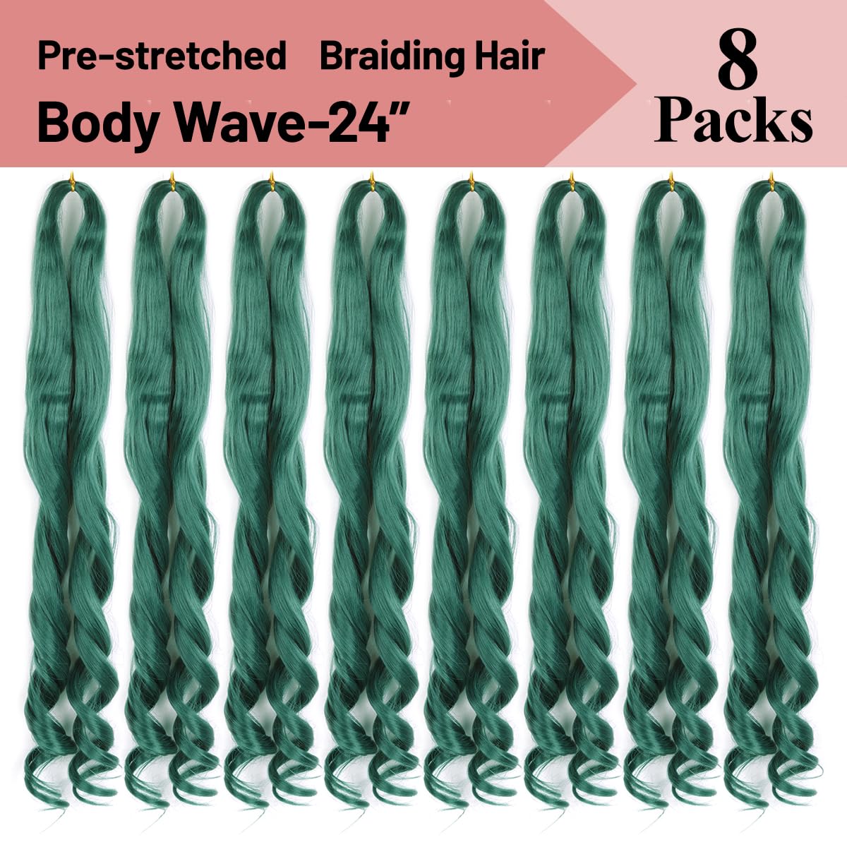 Luoyudu Green French Curl Braiding Hair Extensions with spray bottle