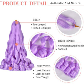 Luoyudu Light Purple French Curl Braiding Hair in packaging