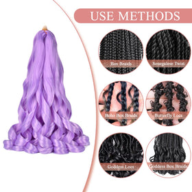Luoyudu Light Purple French Curl Braiding Hair side view
