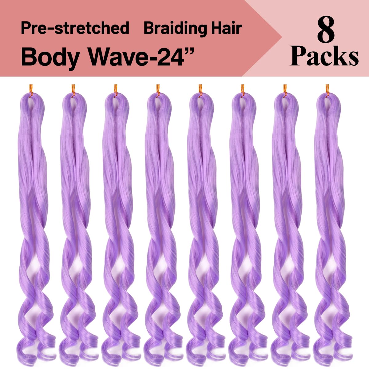 Luoyudu Light Purple French Curl Braiding Hair styled in box braids
