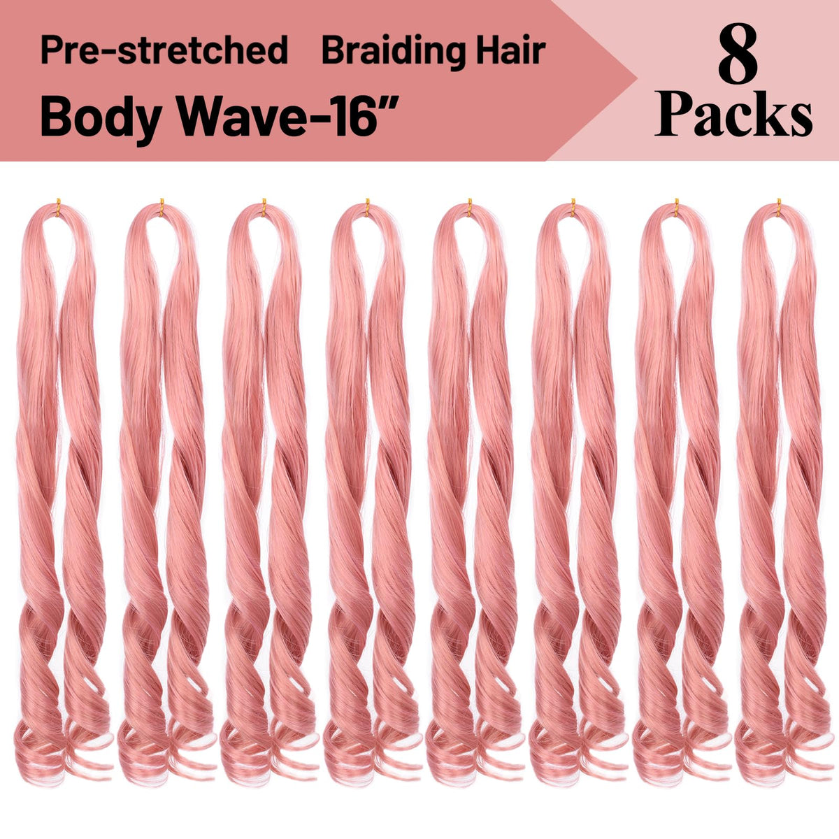 Luoyudu Ombre Pink French Curl Braiding Hair in natural light