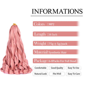 Luoyudu Ombre Pink French Curl Braiding Hair packaging