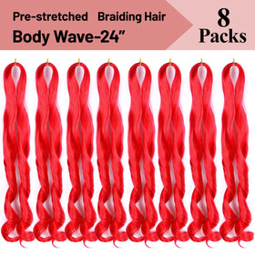 Luoyudu Red French Curl Braiding Hair 24 inch side view