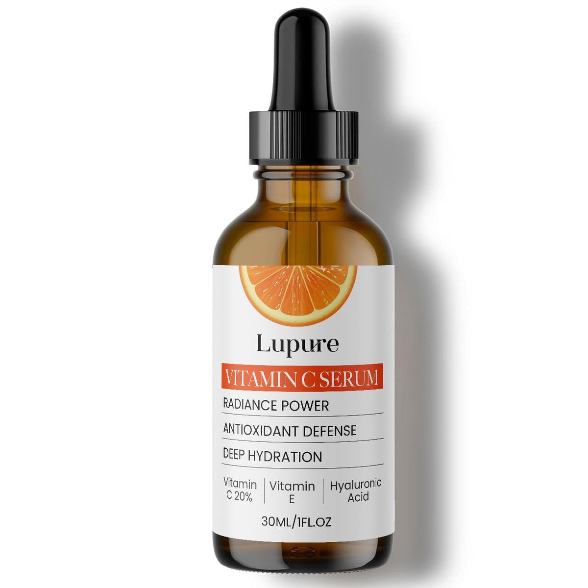 Lupure Vitamin C Face Serum 20% front view with packaging