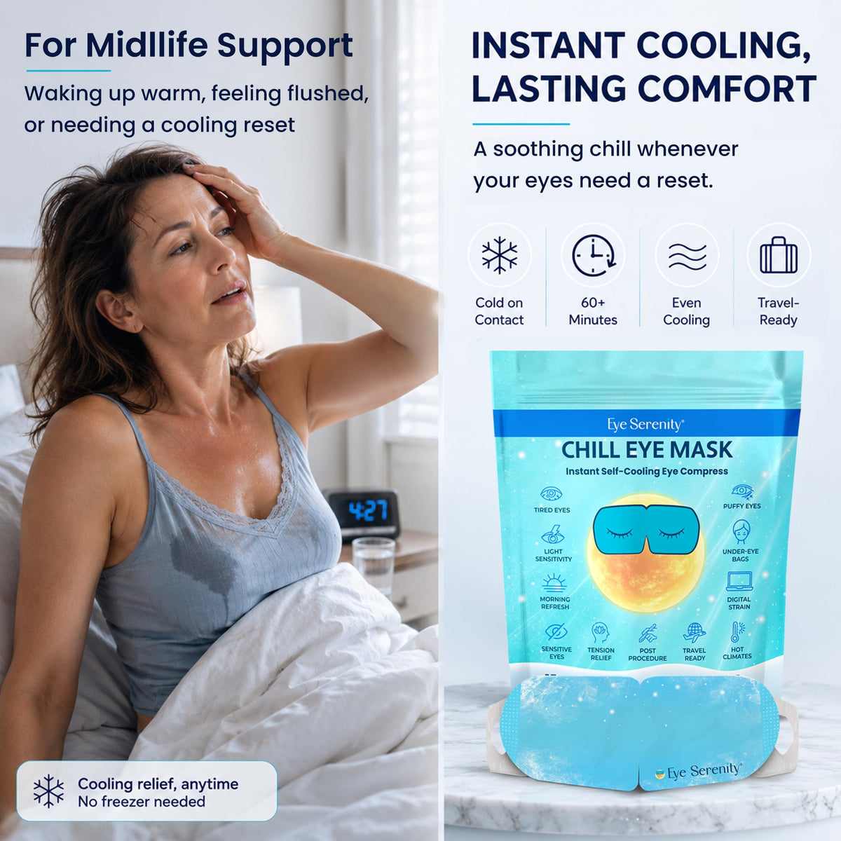Lure Essentials Eye Serenity CHILL Self Cooling Mask close-up