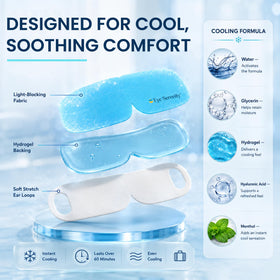 Lure Essentials Eye Serenity CHILL Self Cooling Mask in travel pouch