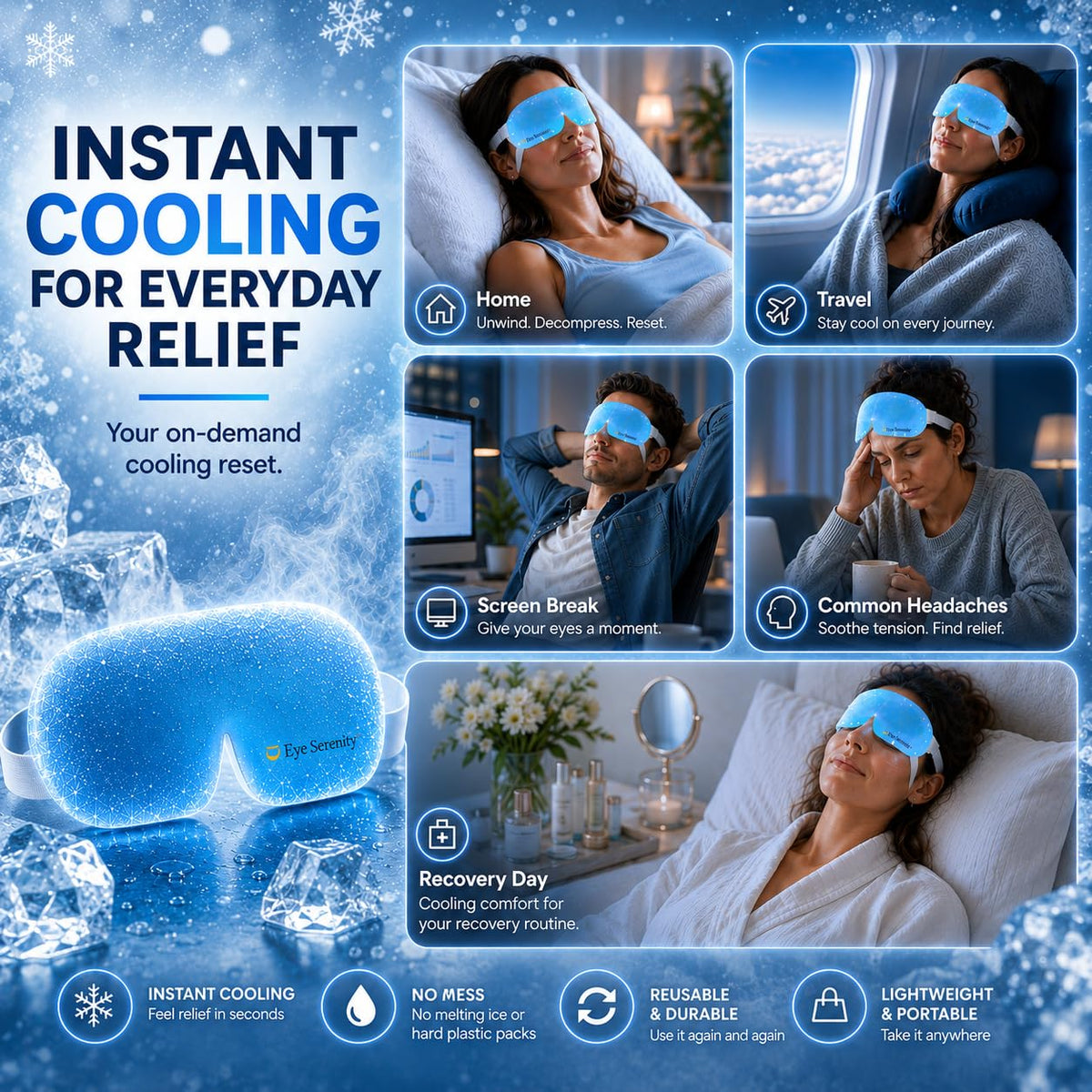 Lure Essentials Eye Serenity CHILL Self Cooling Mask packaging