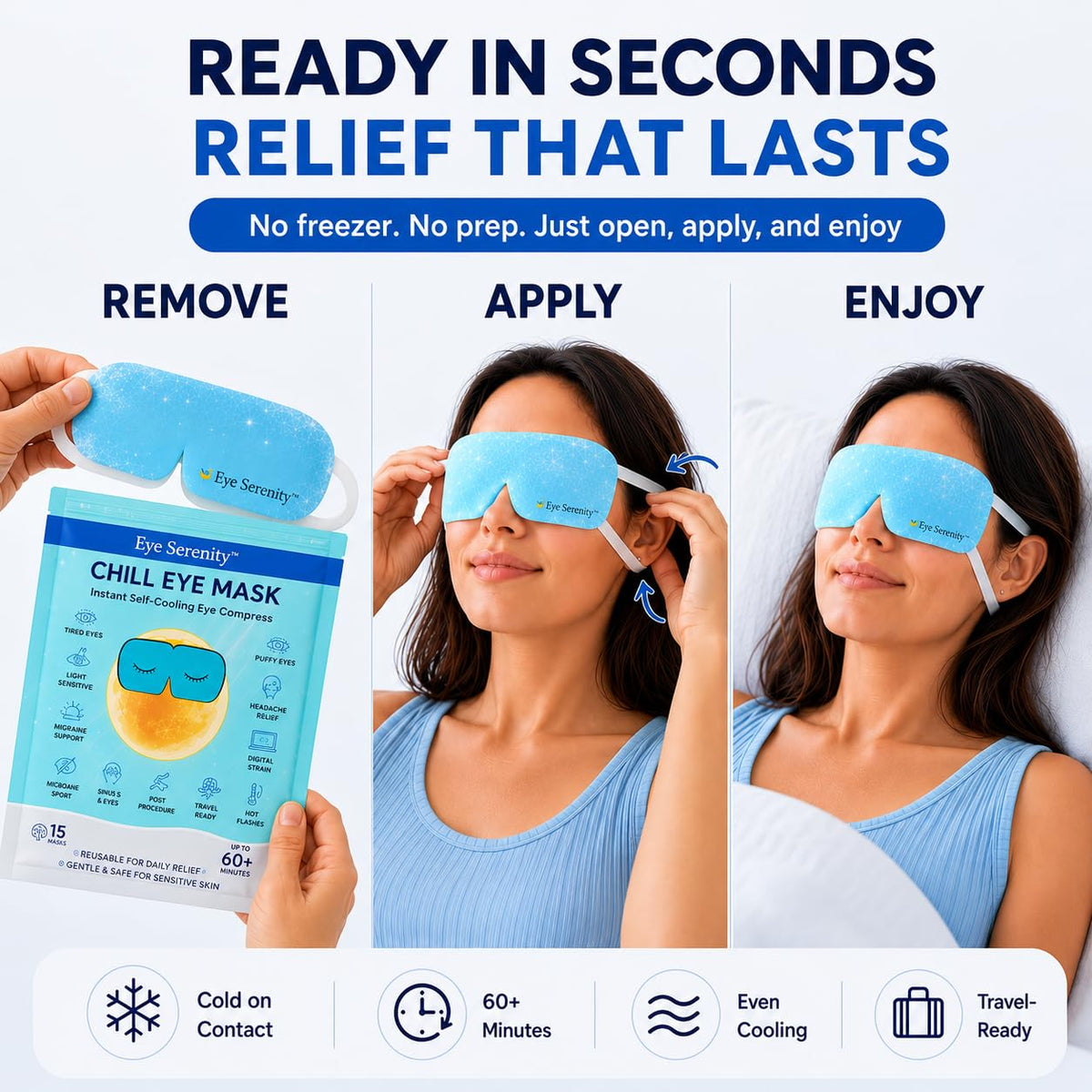 Lure Essentials Eye Serenity CHILL Self Cooling Mask stacked view