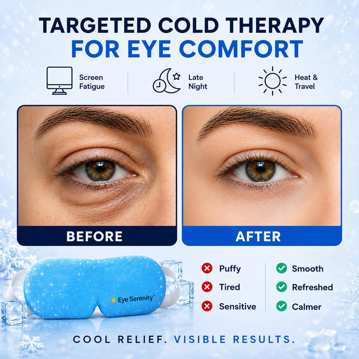 Lure Essentials Eye Serenity CHILL Self Cooling Mask with eye cream