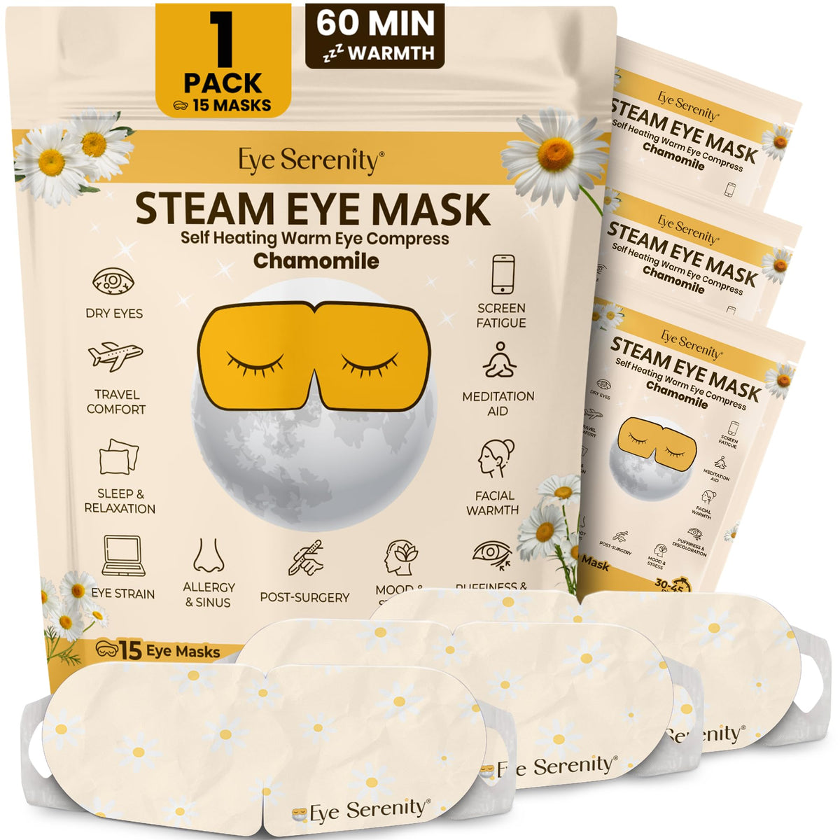 Lure Essentials Eye Serenity Steam Eye Mask packaging front view