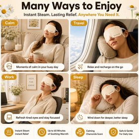 Lure Essentials Eye Serenity Steam Eye Mask side view with details