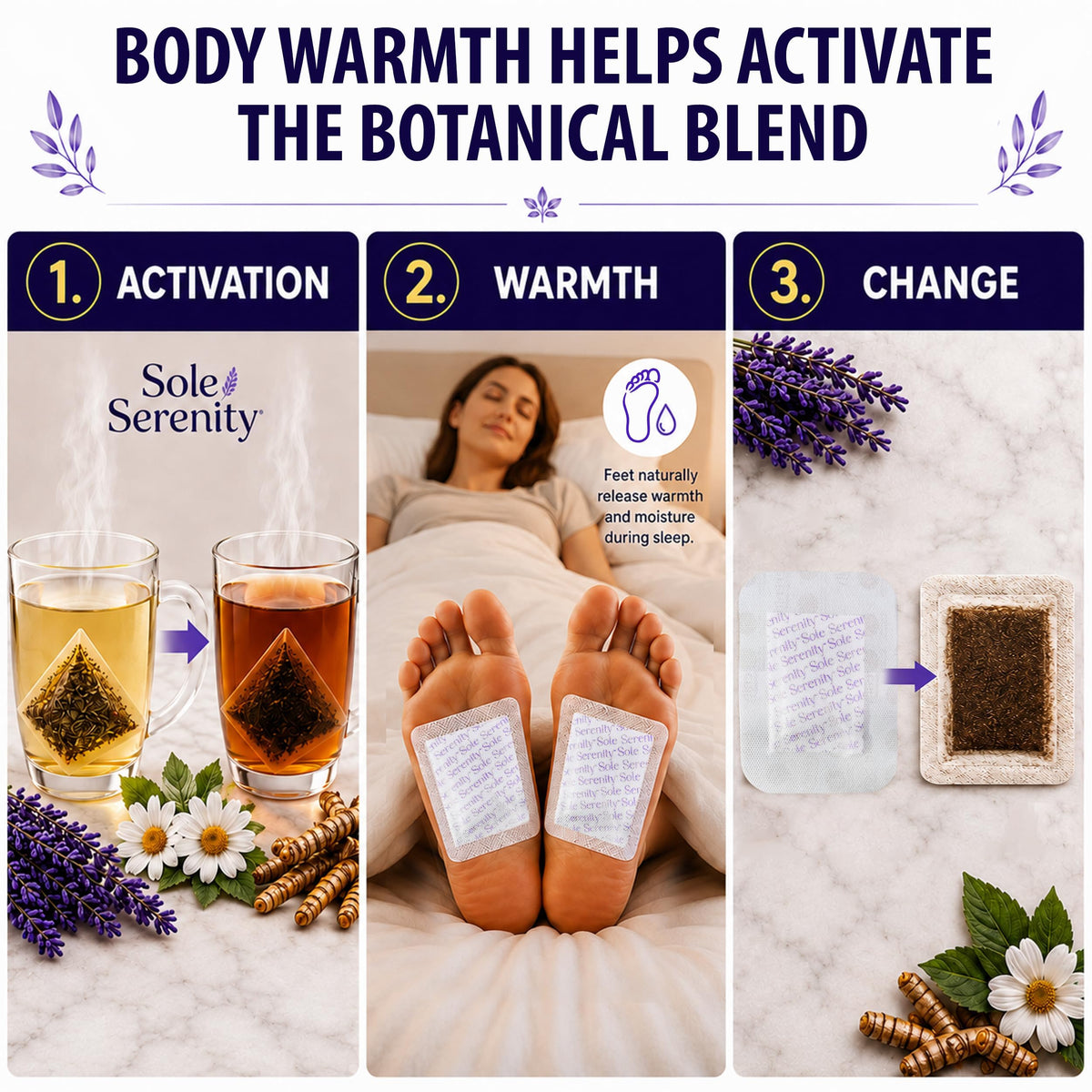 Lure Essentials Good Night Foot Pads in a relaxing bedroom setting