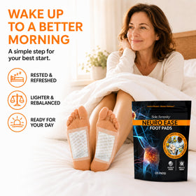 Lure Essentials NeuroEase Nighttime Foot Pads in use on feet