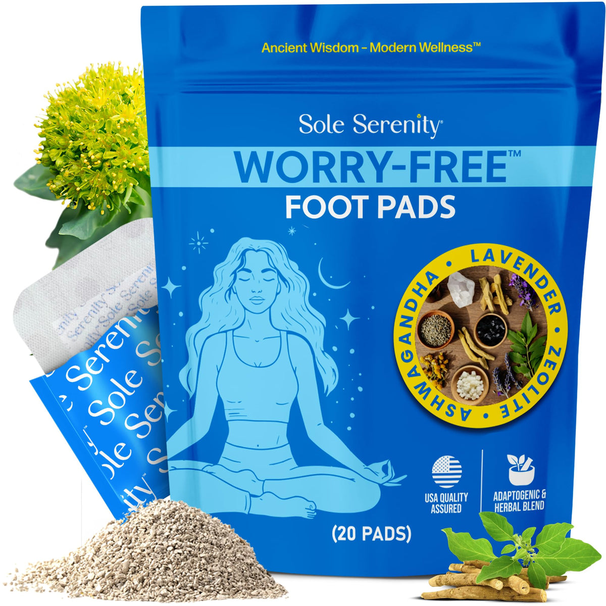 Lure Essentials Worry-Free Overnight Foot Pads front view with packaging