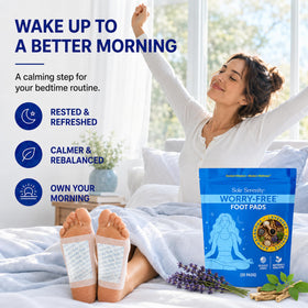 Lure Essentials Worry-Free Overnight Foot Pads in use on feet