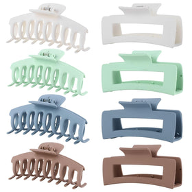 LuSeren 8 Pack Hair Clips in Light Green and Light Gray