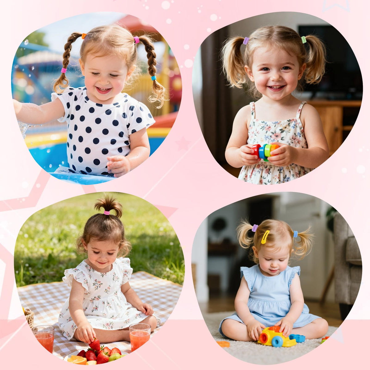 LuSeren baby hair ties in a variety of colours on display