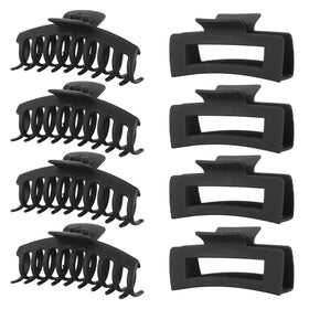LuSeren Black Hair Clips 8 pack front view in gift box