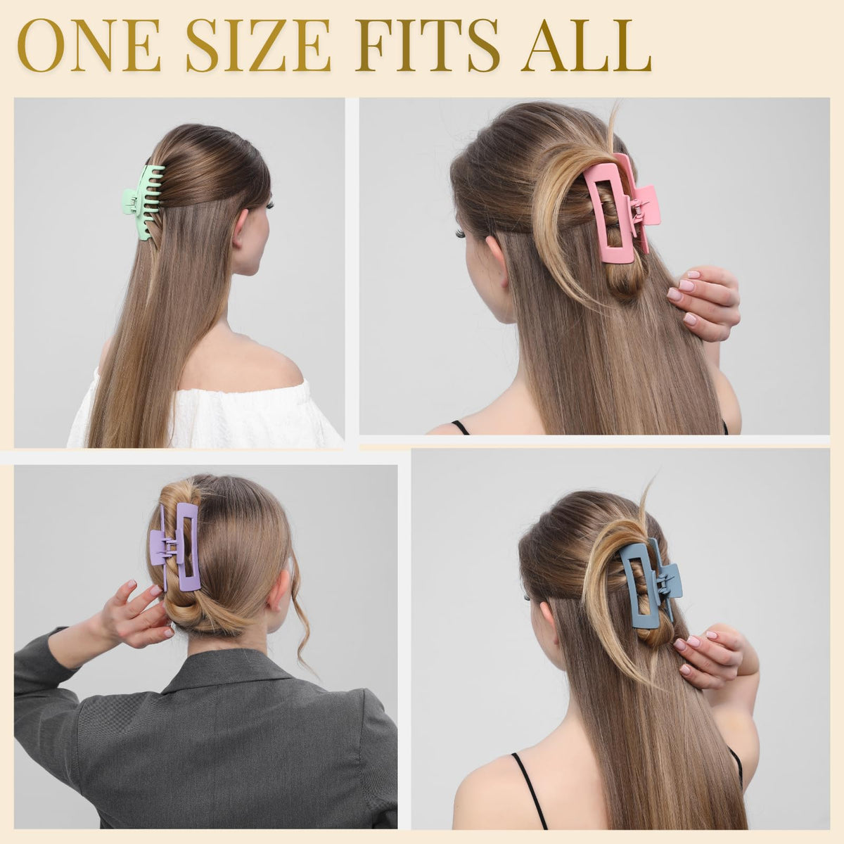 LuSeren hair claw clip in pastel blue on a hairstyle