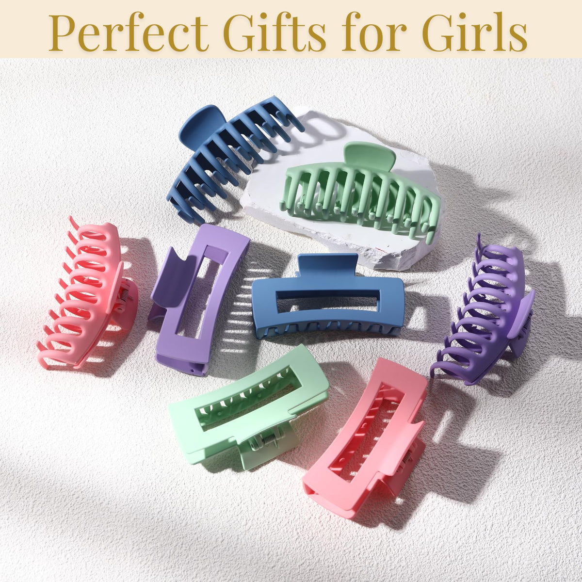 LuSeren hair claw clips displayed on a vanity