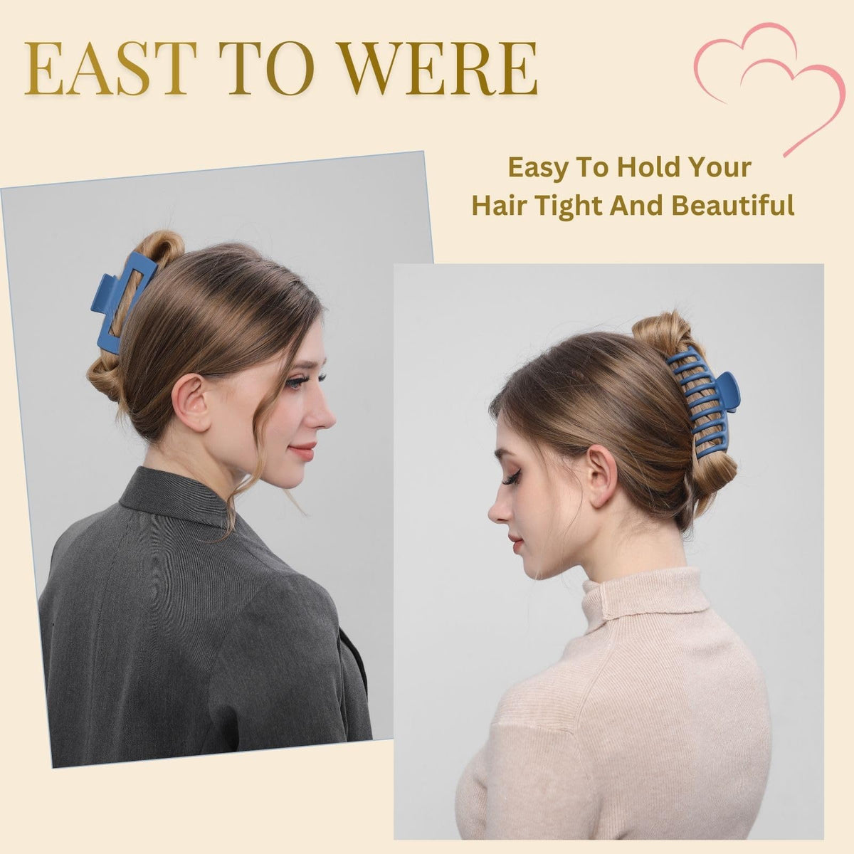 LuSeren hair clips in light blue and dark blue colours