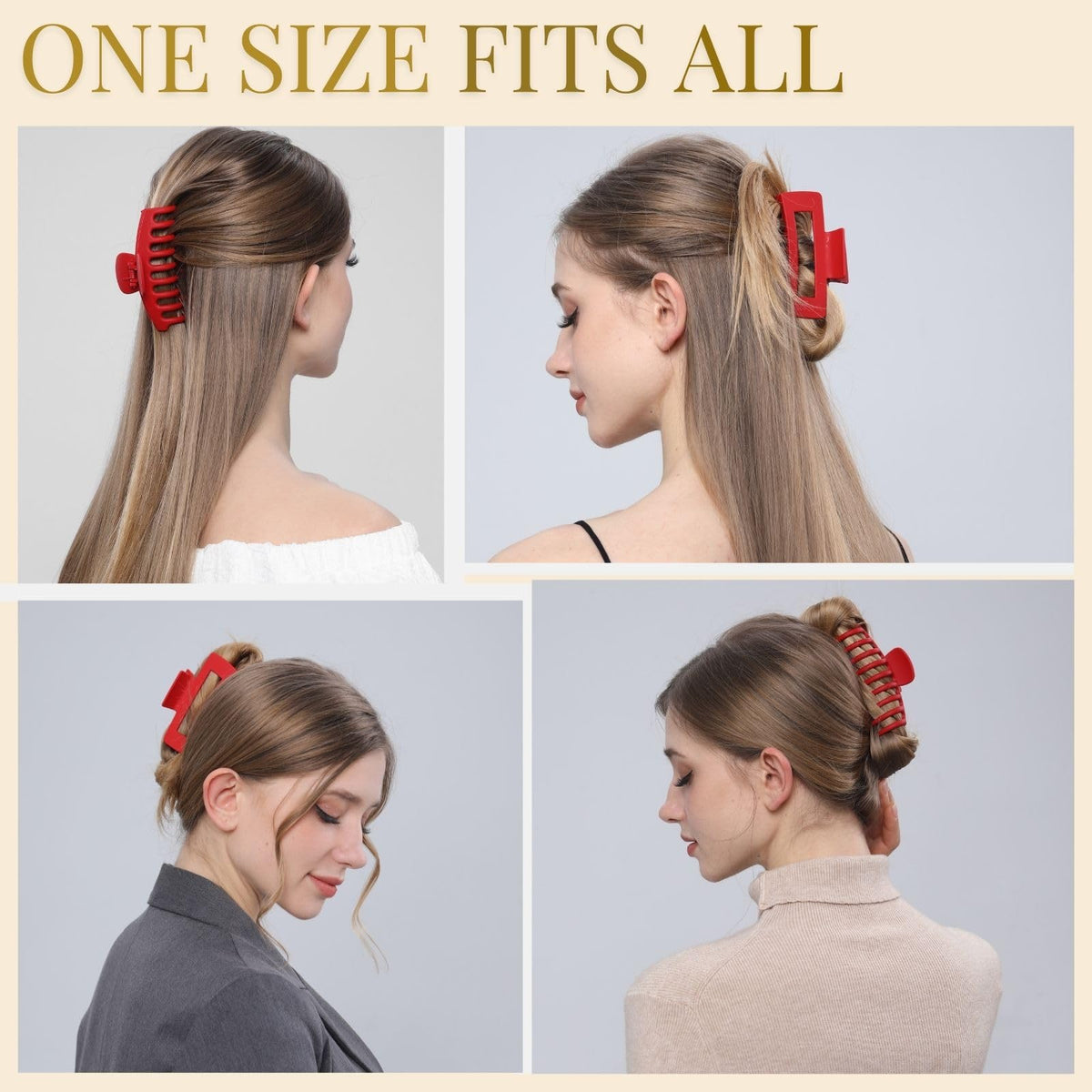 LuSeren hair clips in use with thick hair