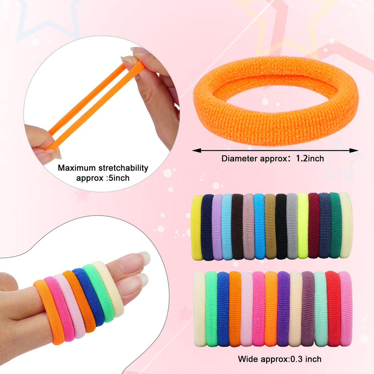 LuSeren hair ties showing flexibility and stretch