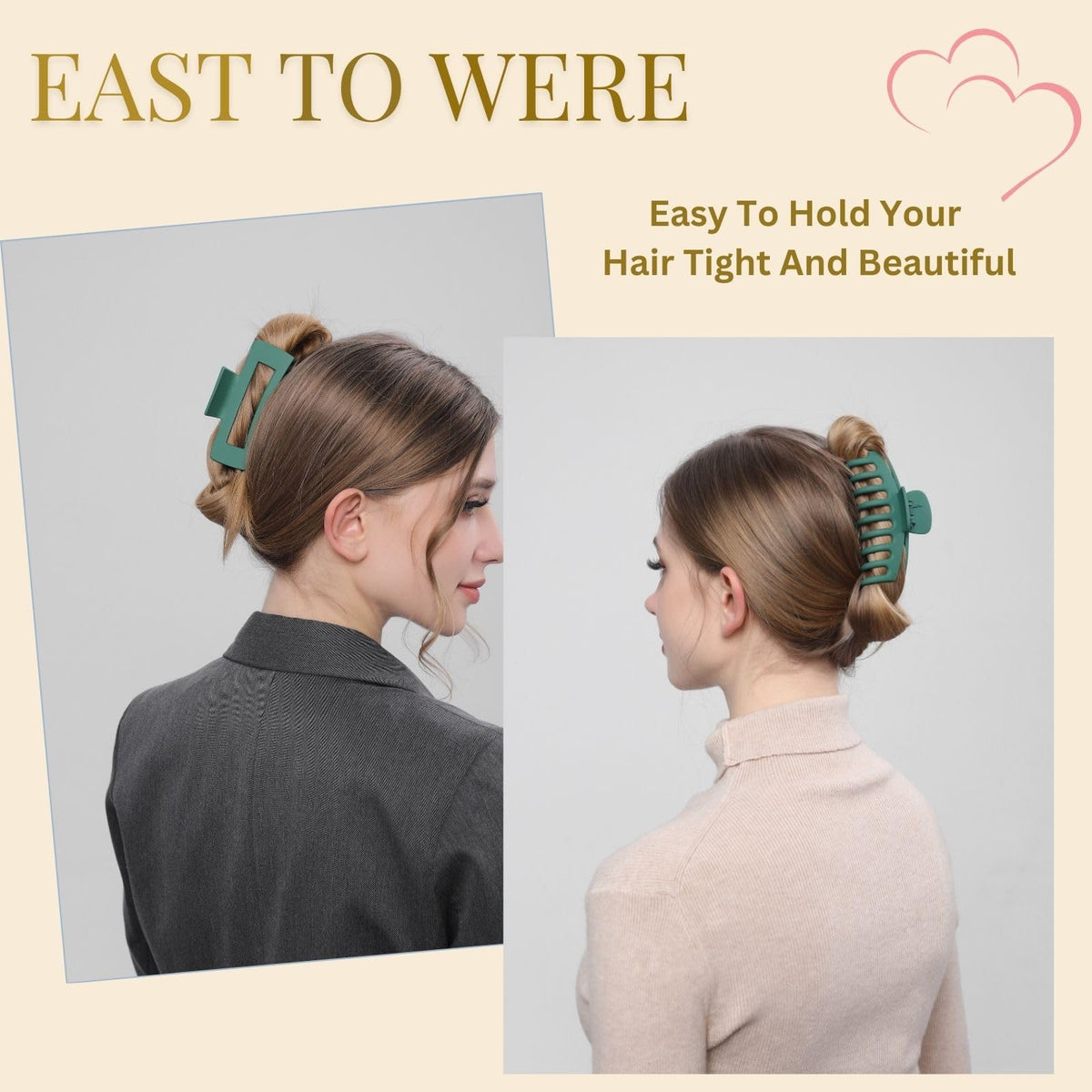 LuSeren large hair clip holding thick hair