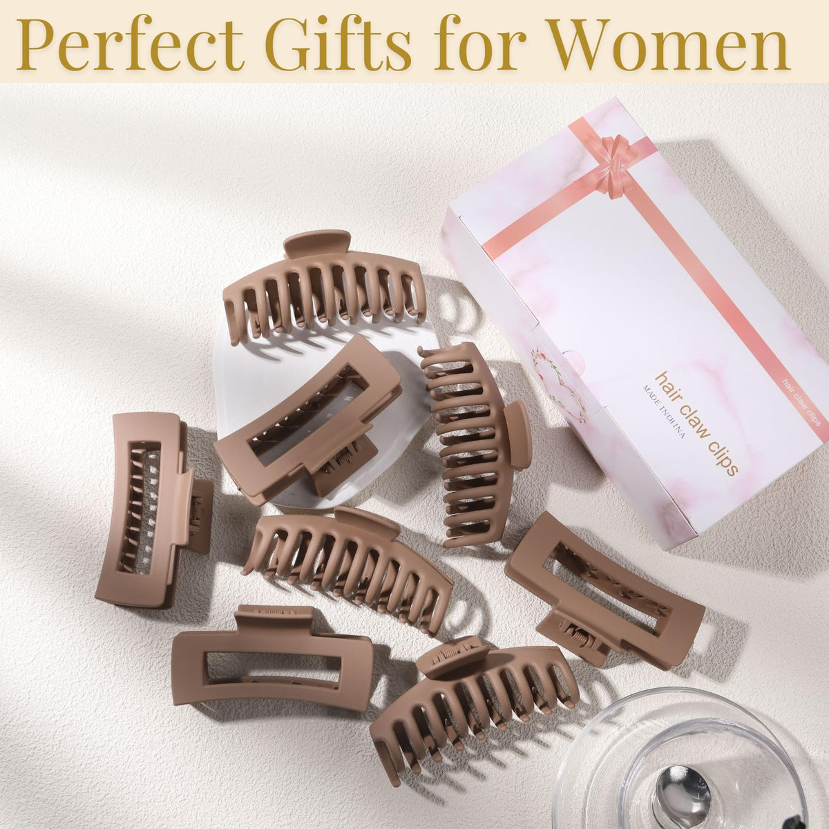 LuSeren light brown hair clips assortment