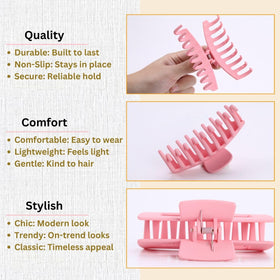 LuSeren Pink Hair Clip on straight hair