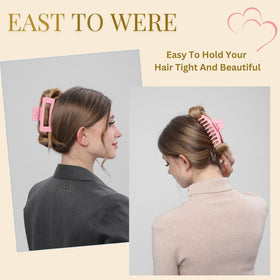 LuSeren Pink Hair Clip opened to show 180-degree angle