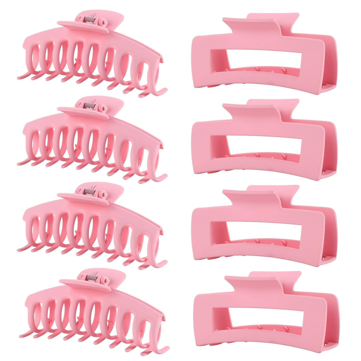 LuSeren Pink Hair Clips showing inner teeth for grip