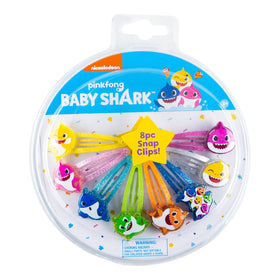 LUV HER Baby Shark Kids Hair Clips 8 Pack colourful snap clips