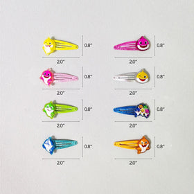LUV HER Baby Shark Kids Hair Clips displayed in packaging