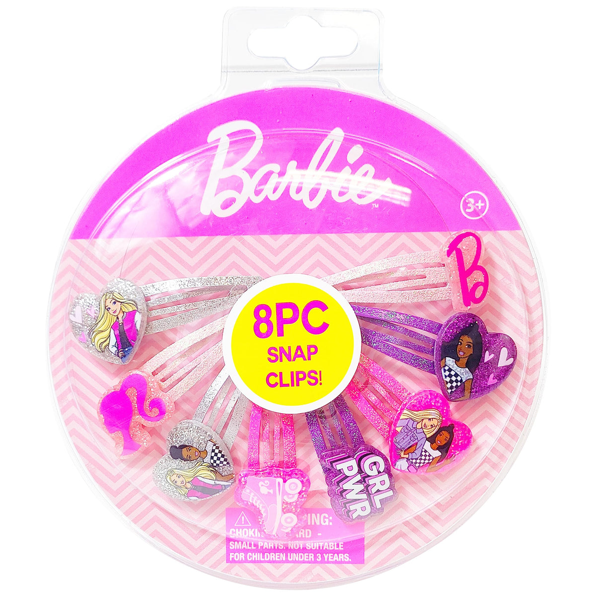 LUV HER Barbie Hair Clips 8 pack colorful snap clips front view
