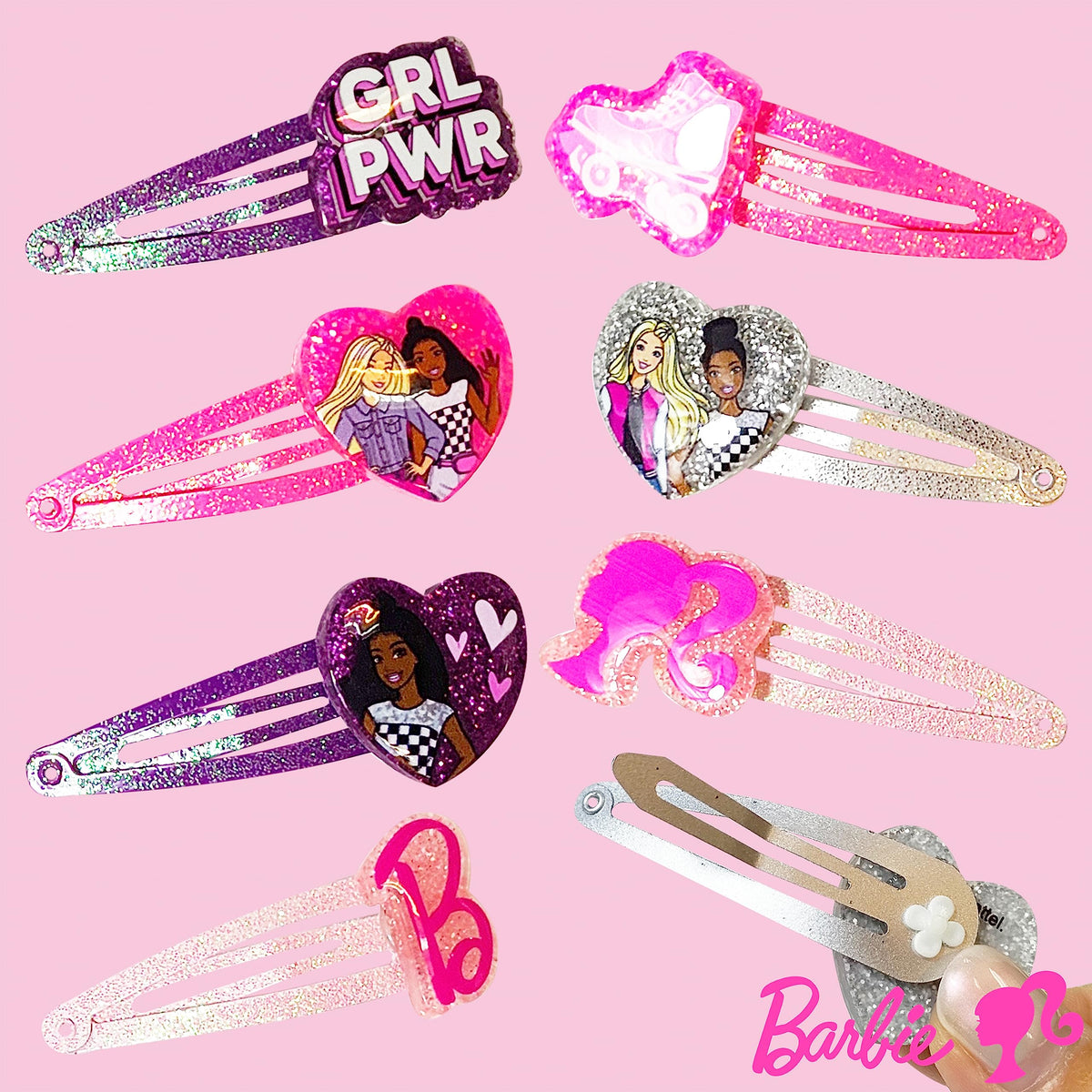 LUV HER Barbie Hair Clips displayed with various hairstyles