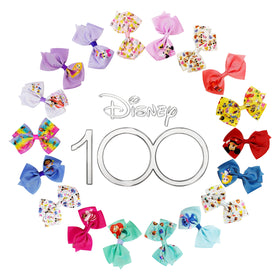 LUV HER Disney 100th Anniversary Hair Bow Clips set with 18 colourful clips