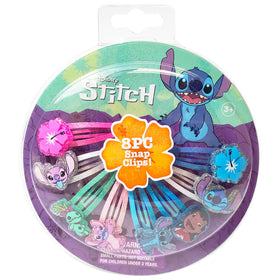 LUV HER Disney Stitch kids hair clips 8 pack vibrant colours front view
