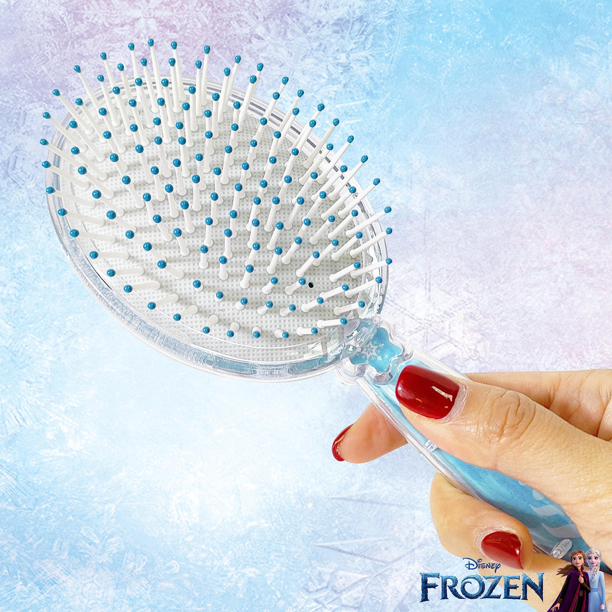LUV HER Frozen II Hair Brush displayed with other hair accessories
