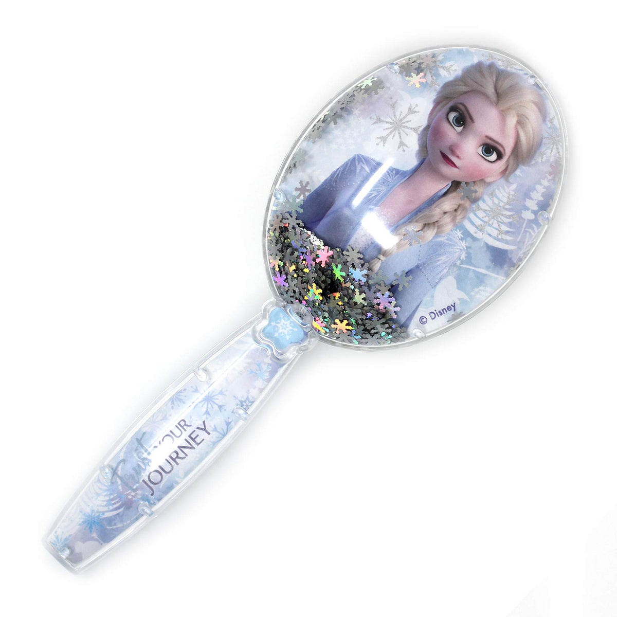 LUV HER Frozen II Hair Brush featuring Elsa's portrait and snowflakes