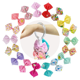 LUV HER hair bow clips featuring soft material and vibrant colours