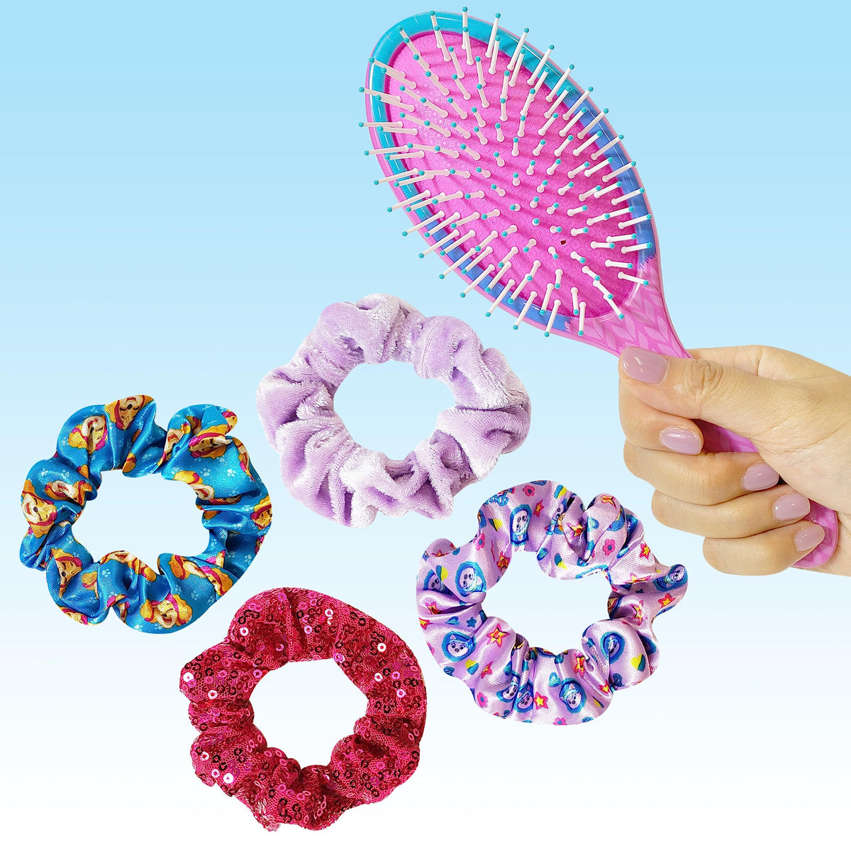 LUV HER Paw Patrol hair accessories set with four multi-colour scrunchies