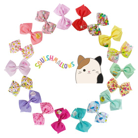 LUV HER Squishmallows 18pc hair bow clips in assorted colours