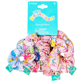 LUV HER Squishmallows scrunchies on a hair model